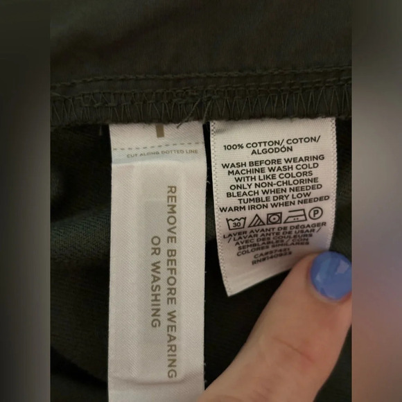 Loft Womens Army Green Sz 4 Twill Mini Skirt Side Pocket Button Detail Tie Waist - Picture 5 of 6